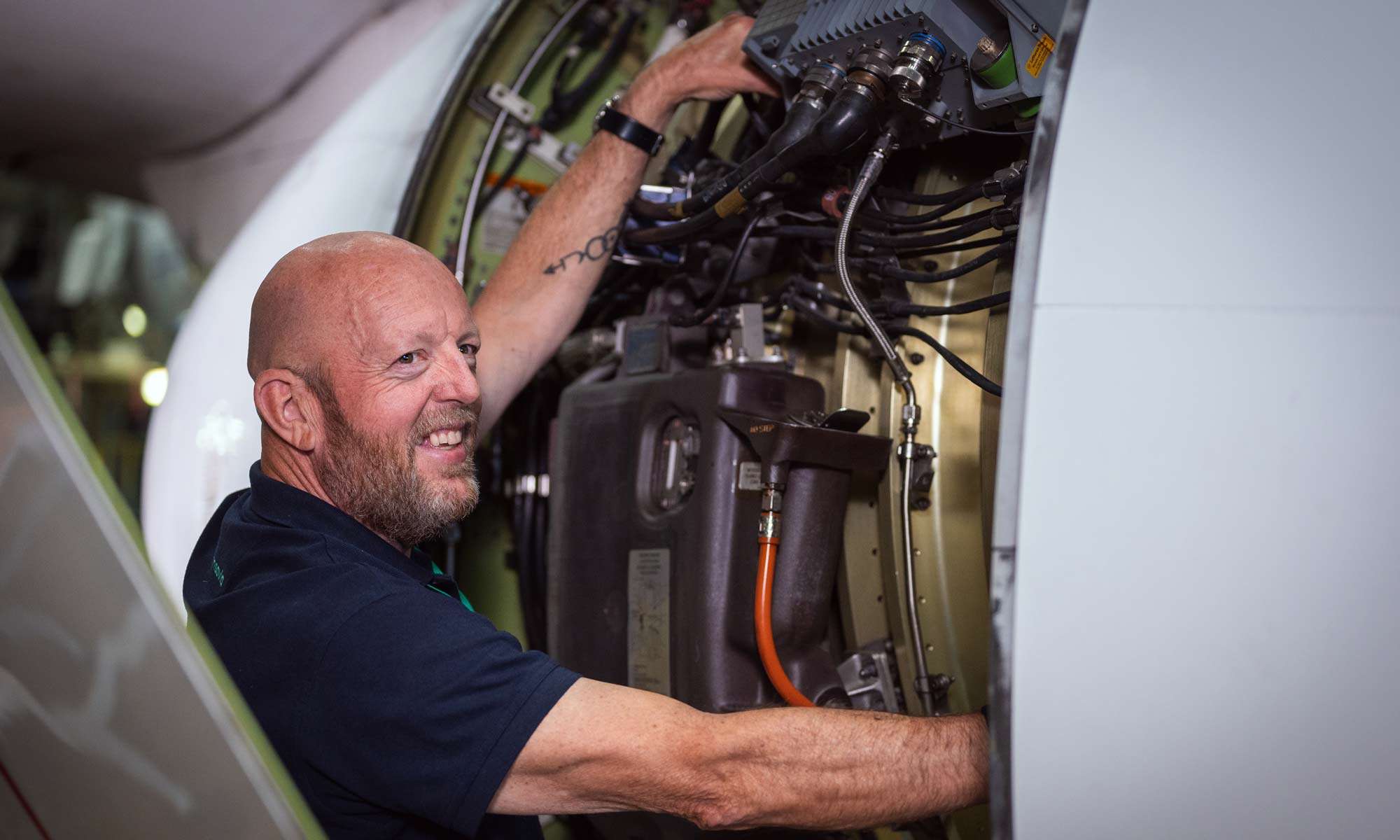 Engineer busy with an engine