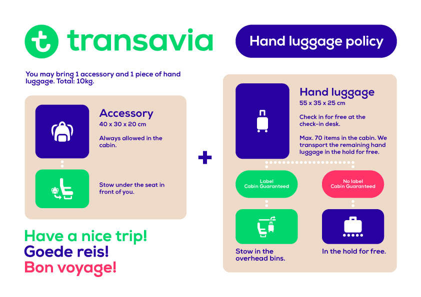 transavia extra luggage